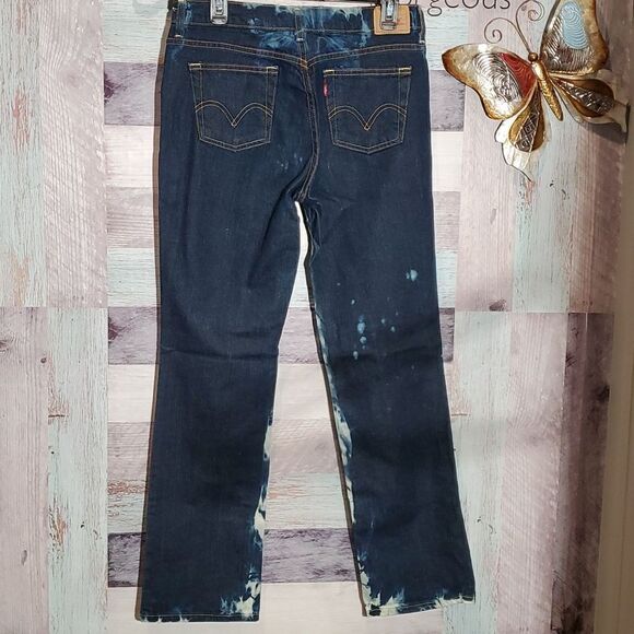 Levi's 505 Custom Bleach Dyed Denim Jeans Sz 10 Med Ladies 623 - Picture 7 of 11